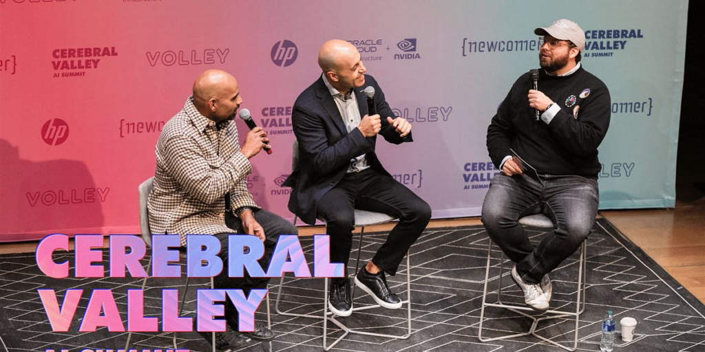 El director ejecutivo de Databricks, Ali Ghodsi, y el fundador de MosaicML, Naveen Rao, hablan en Cerebral Valley