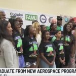 Graduado del Grupo de la Escuela Intermedia del Condado de Gadsden del Programa de Educación Aeroespacial