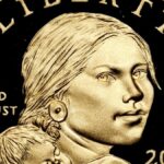 Las piedras doradas de Sacagawea en millones de tiros que fluyen turistas